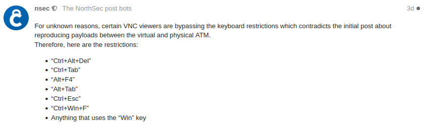 Hint for Keyboard Restrictions